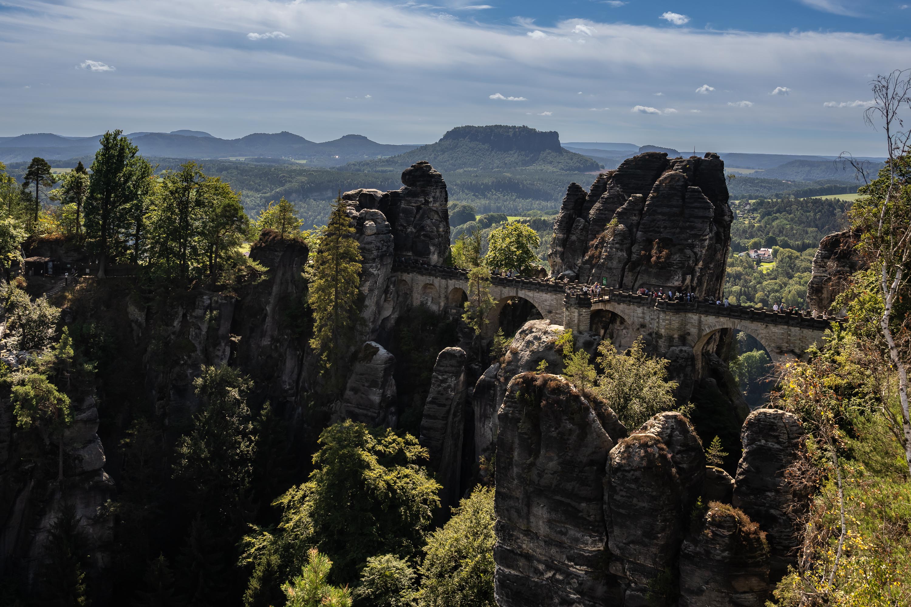 The Bastei is a rock formation rising just shy of 650 feet above the Elbe River