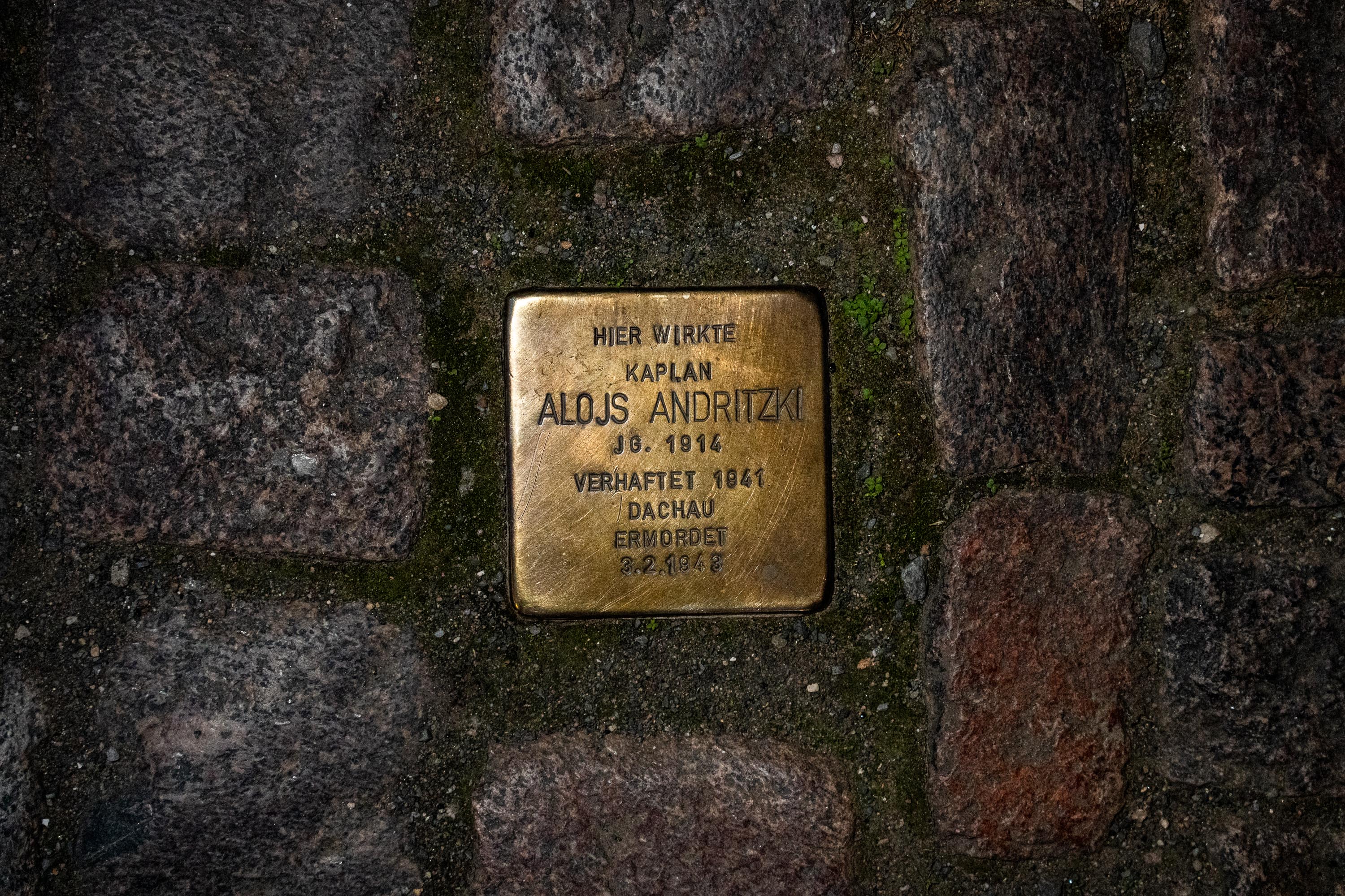 There is history everywhere in Dresden, including in the sidewalk