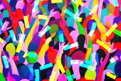 New Year's Eve Celebration key image of colorful confetti.