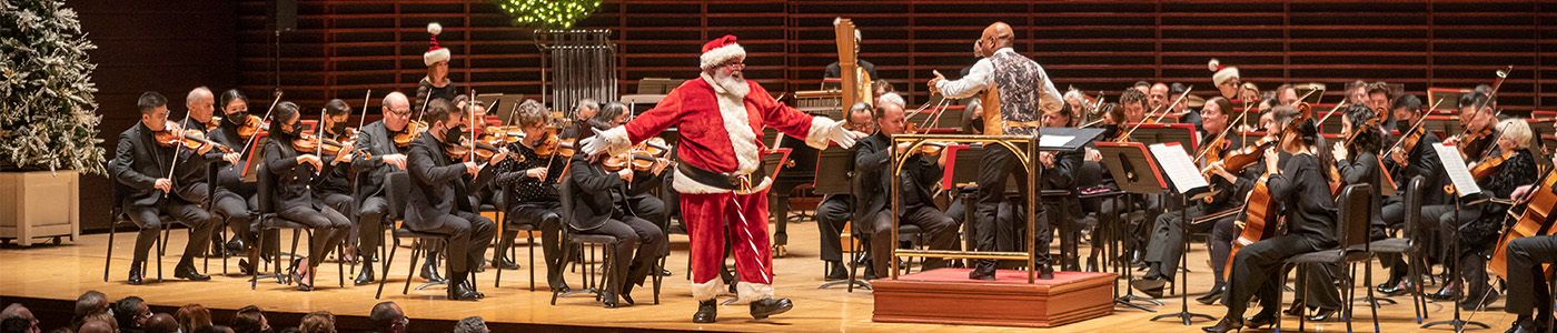 Santa conducting The Philadelphia Orchestra.